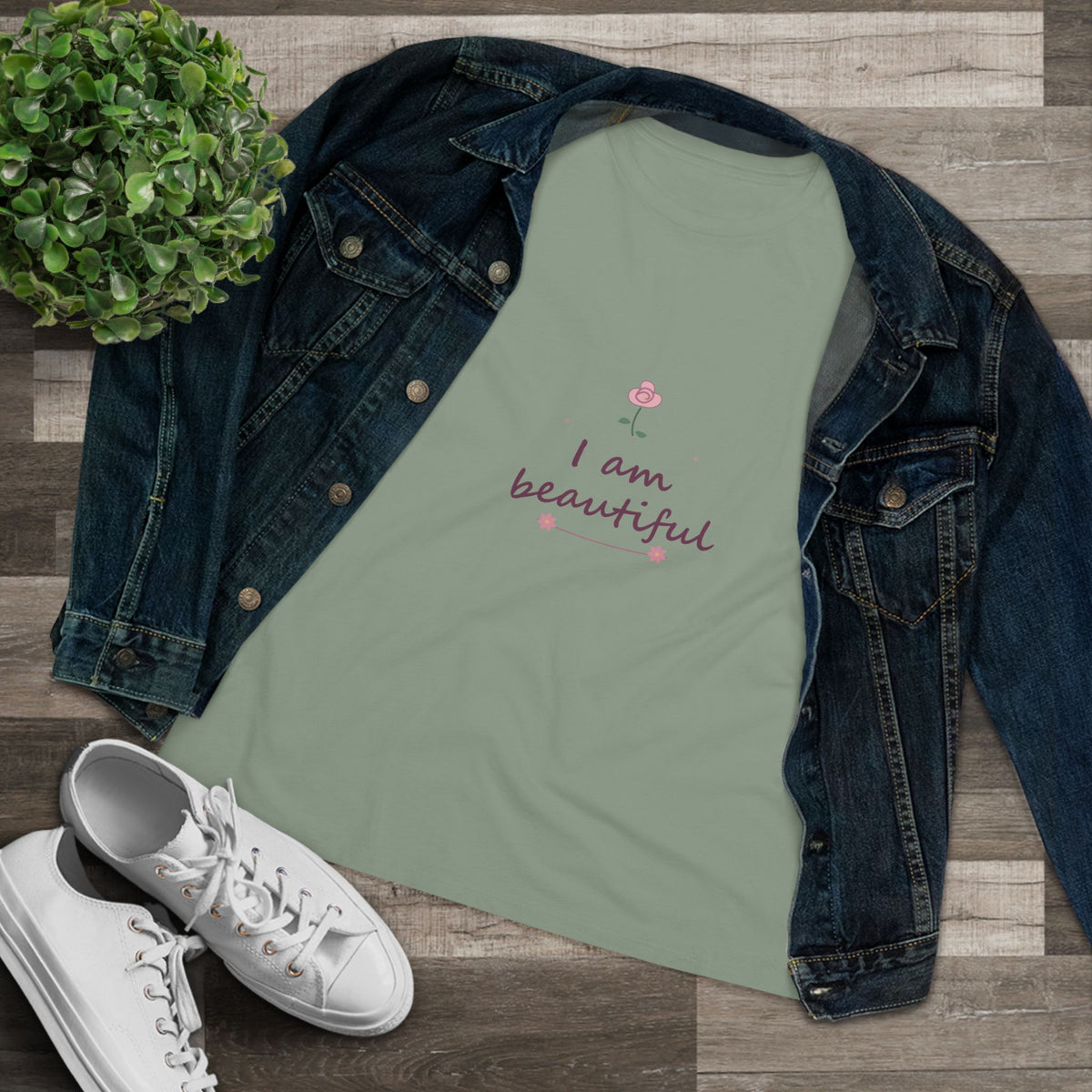 I am beautiful | Women’s floral tee